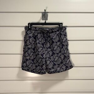 Primark Blue and White Geometric Swim Trunks